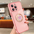 Compatible with iPhone 15 Pro Max Case with Stand, Luxury Cute Bling Double Ring Heart Kickstand Women Girls, Shockproof Soft TPU Plating Protecti...