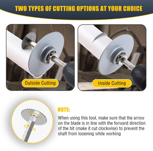 Inside Pipe Cutter for PVC Pipe Cutter Tool, PVC Cutter Tool with 3.15" Scale Adjustable Depth Gauge, 5Pcs Saw Blades and Hex Shank (Silver)...