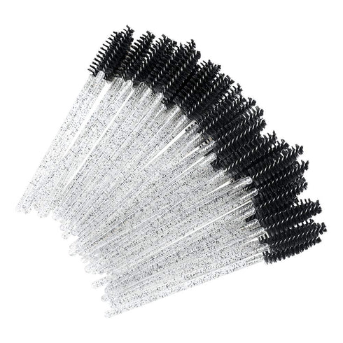 G2PLUS 100PCS Crystal Eyelash Mascara Brushes Wands Applicator Makeup Kits, Mascara Wands Lash Spoolies for Eyelash Extensions and Eyebrow Brush (...