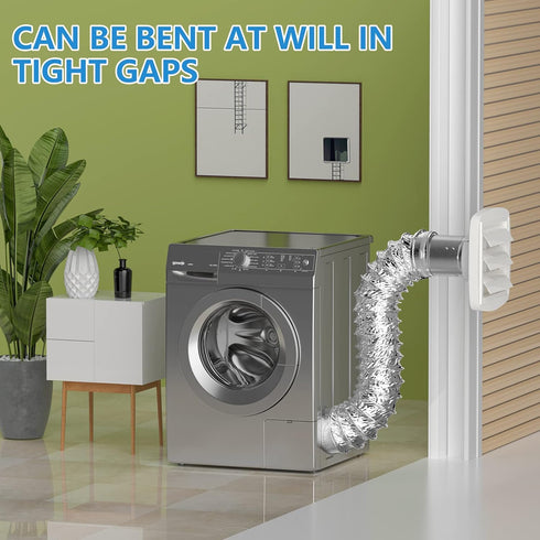 Hon&Guan 5 Inch Dryer Vent Hose, 8FT Flexible Aluminum Duct for HVAC Ventilation with 2 Clamps Sliver...