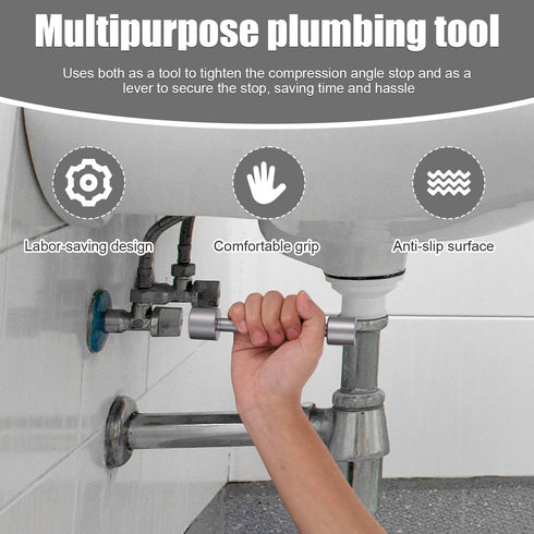 Angle Stop Wrench, Alloy Steel Plumbing Pipe Tools Angle Stop Removal Tool for plumbers Can Remove and Install 3/8" 1/2" MPT Compression Outlet Th...