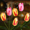 Tulips Solar Garden Lights,2 Pack Solar Tulips Lights Outdoor Garden Decor Warm White LED Solar Flower Lights Waterproof Solar Stake Lights for Ga...