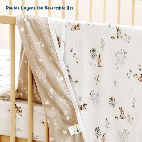 GRSSDER Baby Blankets Super Soft Stretchy Jersey Knit Swaddle Blanket for Girls and Boys, Double Layer Reversible Receiving Blankets 34 x 44, Extr...