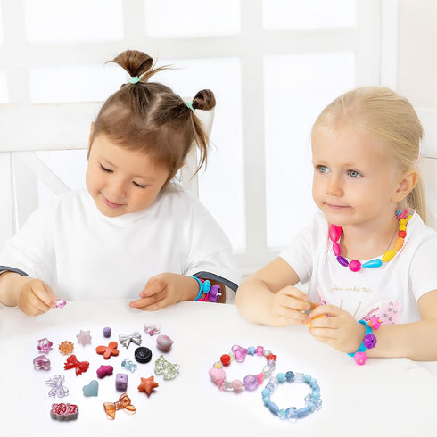 Lemonkey 150pcs Cute Assorted Beads Acrylic Mix Random Style Flower Butterfly Candy Star Kawaii Beads for Jewelry Making Bracelet Necklaces(Red Ro...