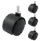 4pcs 1.5 Inch Swivel Caster Wheels, Black Nylon M8 Threaded Stem Caster Wheels, Heavy Duty Swivel Stem Casters Wheels Replacement for Furniture, T...