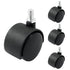 4pcs 1.5 Inch Swivel Caster Wheels, Black Nylon M8 Threaded Stem Caster Wheels, Heavy Duty Swivel Stem Casters Wheels Replacement for Furniture, T...