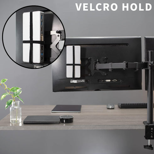 VIVO Universal Docking Station Mount for Workstation, Behind Monitor VESA Mounting, Under Desk Installation, Heavy Duty C-clamp Options, Fits Dock...