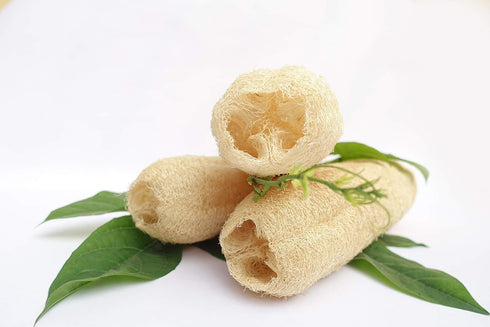 Natural Whole Loofah 3 PCS Exfoliating Body Scrubber Dead Skin Remover Bath Sponge Shower Zero Waste...