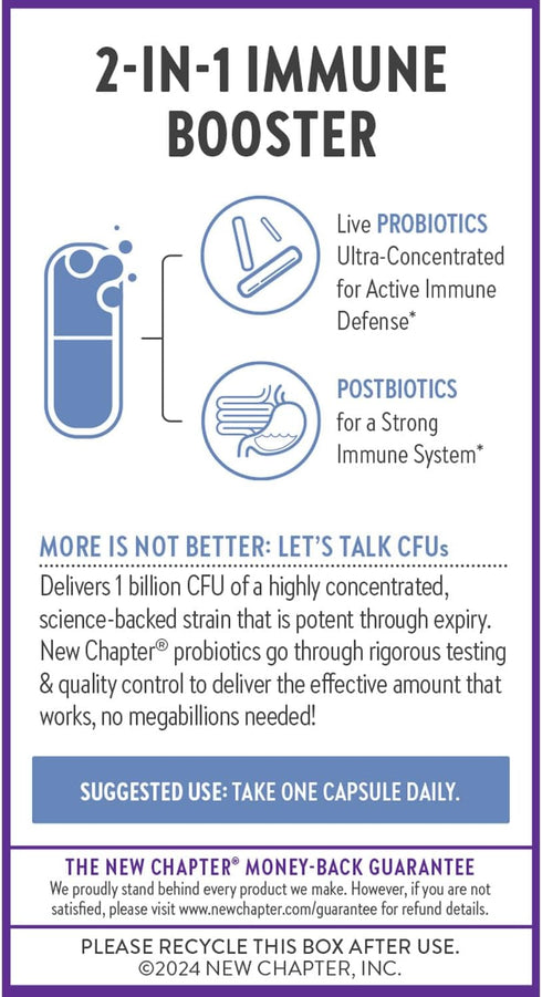 New Chapter All-Flora™ Probiotic Dual Immunity, Clinical-Strength Ingredients - Highly Concentrated Probiotics for Active Immune Support & Gut Hea...