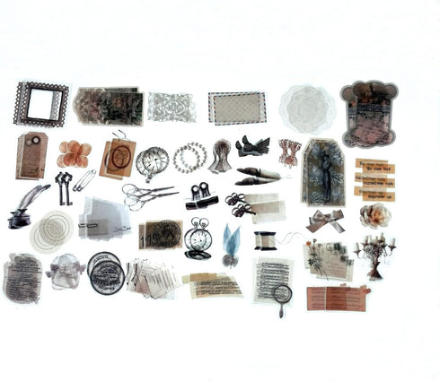 200 Pieces Vintage Ephemera Scrapbooking Supplies Pack for Journaling, Decoupage Paper Scrapbook Stickers Kit for Bullet Junk Journal Planners Col...