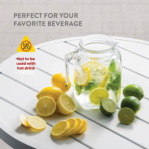 Bormioli Rocco Frigoverre Jug with Hermetic Lid, 68 oz, 2 Liter, DD- By Size...