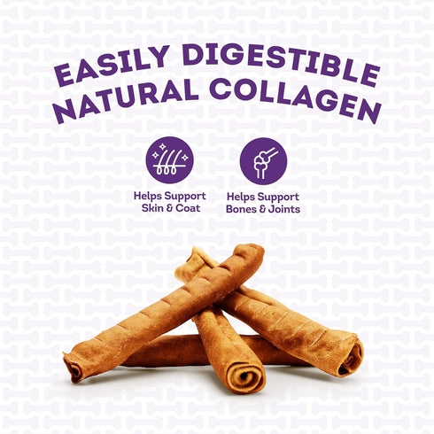 USA Collagen Rolls 9-10" Dog Chew Treats - Chicken Marinade Flavor, 4 Count/1 Pack...