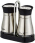 Lonffery Salt and Pepper Shakers Set, Stainless Steel Salt Containers with Glass Bottle for Table, RV, Camp, BBQ, Set of 2...