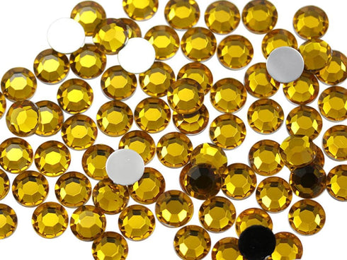 Allstarco 1000PCS 6mm SS30 Gold Topaz .TZ Acrylic Flat Back Rhinestones for Jewelry Making and Face Painting Card Making Embelishments Plastic Cra...
