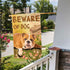 Lazy English Bulldog Garden Flag - Beware of Dog House Flags Double-sided Welcome Home Flag Dogs Yard flags Small Yard Patio Lawn Decor 12 x 18 In...