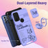(2in1 for Motorola Moto G Pure Phone Case/Moto G Power 2022 Phone Case/Moto G Play 2023 Case for Women Cute Butterfly Girls Girly Cover Pretty Pur...