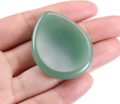 CrystalTears Green Aventurine Crystal Worry Stone Thumble Polished Healing Crystals Pocket Palm Stone Thumb Worry Stones for Anxiety Stress Relief...