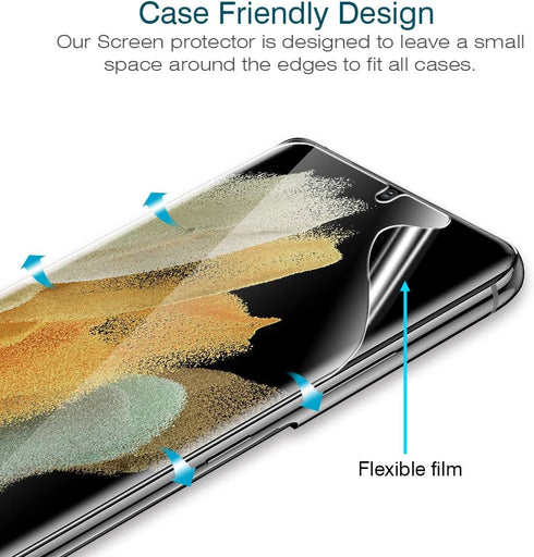 LK 3 Pack Screen Protector for Samsung Galaxy S21 Ultra, Self-Healing TPU Film, Anti-Scratch, No Bubble, Touch Sensitive, Support In-Display Finge...