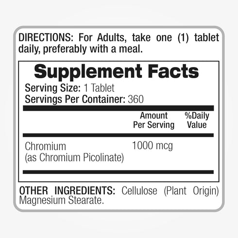 Lab | chromium picolinate |360 tab | chromium | chromium supplements | chromium picolinate 1000mcg | picolinato de cromo | chromium supplement | U...
