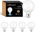 4 Pack G25 LED Globe Light Bulbs for Bathroom 4000K Daylight, E26 Base Vanity Light Bulbs 60W Incandescent Equivalent, 5W Round Light Bulbs, 500LM...