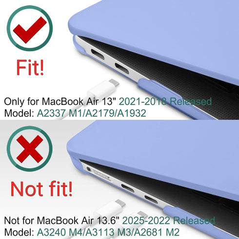 DONGKE Compatible with MacBook Air 13 inch Case 2021 2020 2019 2018 Release Model: M1 A2337 A2179 A1932, Matte Hard Case Cover for MacBook Air 13 ...