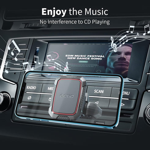 OQTIQ Magnetic CD Phone Car Mount for Car CD Player, Built-in 6 Strong Magnets, Compatible with Samsung Galaxy, LG, and More, Secure Mounting with...