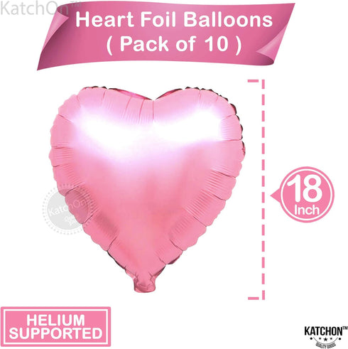 KatchOn, Light Pink Heart Balloons -18 Inch, Pack of 10 | Heart Shaped Balloons | Pink Heart Balloons, Valentines Day Decorations | Valentines Day...