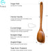 FAAY 13.5" Corner Spoon, LEFT Hand Scraper, Wooden Spoons for Cooking Handcraft from High Moist Resistance Golden Teak Wood | Durable, Healthy, Er...