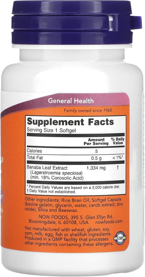 NOW Supplements, GlucoFit® with 18% Corosolic Acid, Supports Glucose Metabolism*, 60 Softgels...