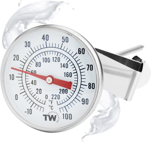 Premium Milk Thermometer for Steaming Milk with Clip and 7 inch Probe...