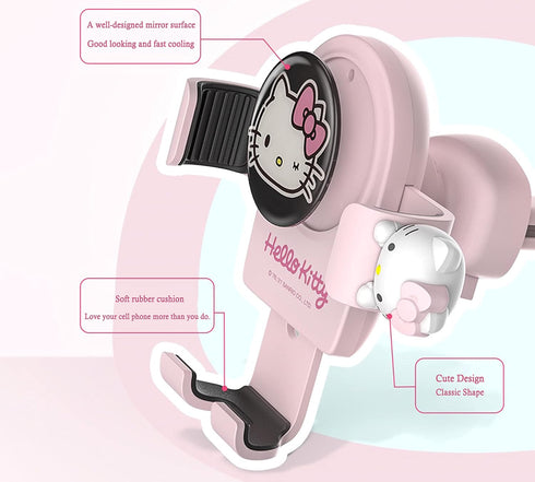 Cute Phone Mount for Car, Pink Cat Air Vent Clip Car Phone Holder Mount Fit for All Cell Phone, Pretty Car Accessories for Women and Girls......