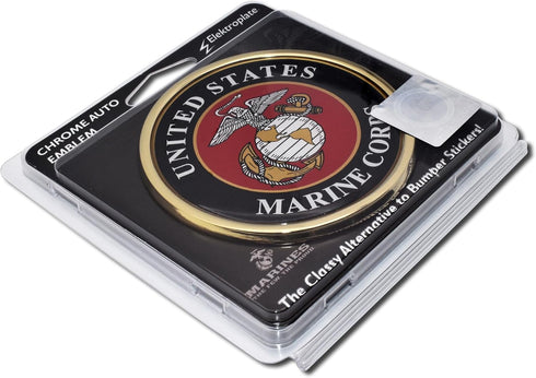 Elektroplate Officially Licensed Large United States Marine Corps Crest All Metal Emblem for SUVs/Trucks | Universal Fit at 3.5" x 3.5" | Weatherp...
