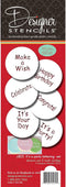 Designer Stencils It's a Party Cookie Stencil Set, (HAPPY BIRTHDAY - CONGRATS - IT'S A PARTY - MAKE A WISH - CELEBRATE), Beige/semi-transparent...