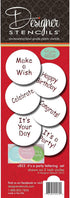 Designer Stencils It's a Party Cookie Stencil Set, (HAPPY BIRTHDAY - CONGRATS - IT'S A PARTY - MAKE A WISH - CELEBRATE), Beige/semi-transparent...
