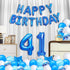 Blue 41st Birthday Decoration Happy Birthday Banner Number 41 Balloons Blue Happy Birthday Sash Cake Topper Latex Confetti Balloons for Boys Men 4...