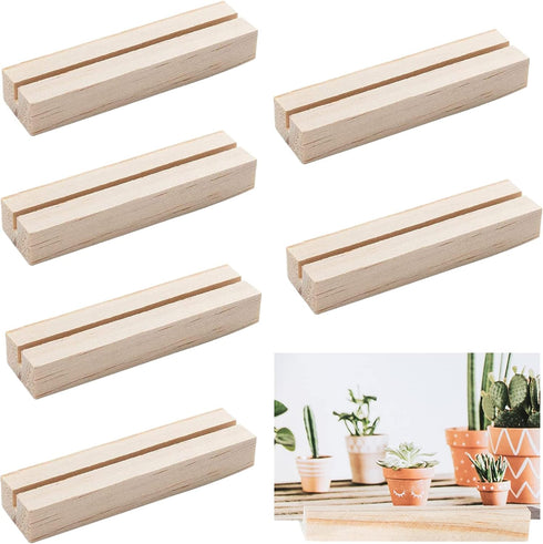 OLYCRAFT 20pcs Wood Place Card Holders 3.5mm Slot Wood Sign Holders Table Number Stand Table Number Holders for Wedding Party Events Decoration Do...