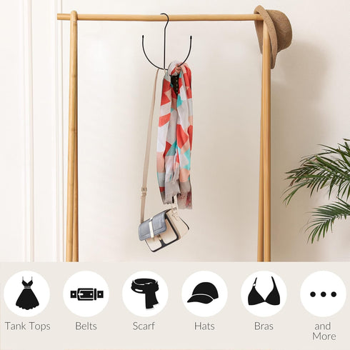 ZEDODIER Belt Hangers, Belt Rack Black Closet Accessories Organizers, Closet Organizer Hook Rack for Belt, Ties, Scarves, Camisoles, Hats, Bras, S...