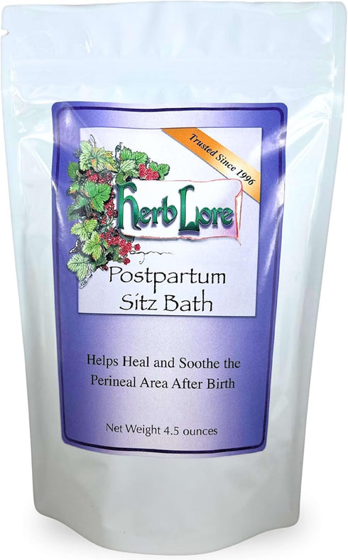 Herb Lore Postpartum Sitz Bath - Herbal Perineal Cleanser & Bath Soak for Hemorrhoids & Damaged Tissues - Use in Spray or Peri Bottle for Postpart...