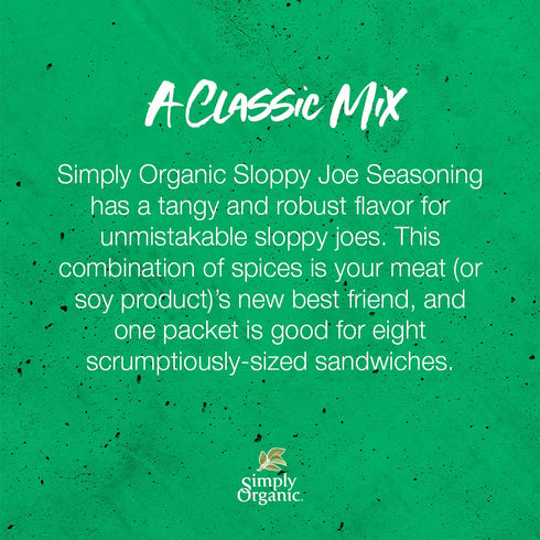 Simply Organic Sloppy Joe, Certified Organic, Gluten-Free | 1.41 oz | Pack of 4...
