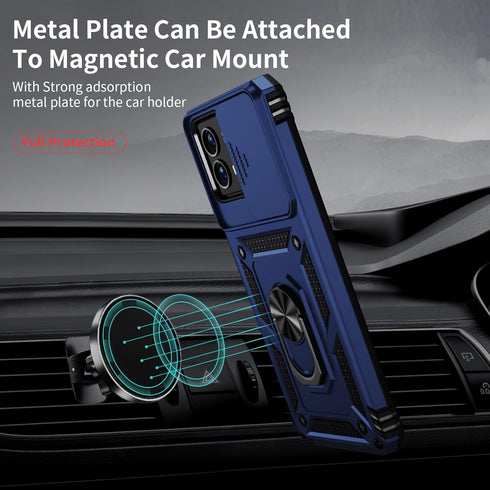Weycolor for Moto G Stylus 5G 2024 Case with Camera Lens Cover, HD Screen Protector, 10 FT Military Grade Drop Protection, Magnetic Ring Holder Ki...