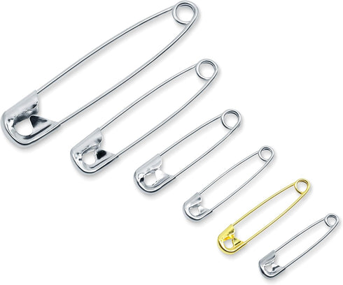 Dritz 1480 Safety Pins with Storage Box, Nickel plated Steel & Brass, Assorted Sizes (100-Count)...