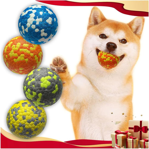 Dog Balls, Indestructible Tennis Balls for Dogs, Durable Bouncy Dog Toy Balls for Aggressive Chewers, Interactive Dog Toys for Fetch Game, Lightwe...