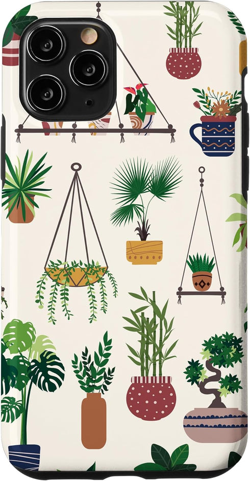 iPhone 11 Pro Indoor and Outdoor Plant Illustrations | Boho Nature Art Case...