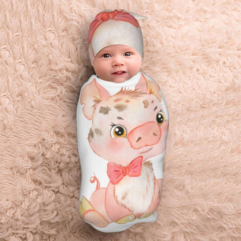 Little Baby Cute Pig Baby Swaddle Blankets for 0-6 Months Girl Adjustable Newborn Swaddles Sleep Sack...