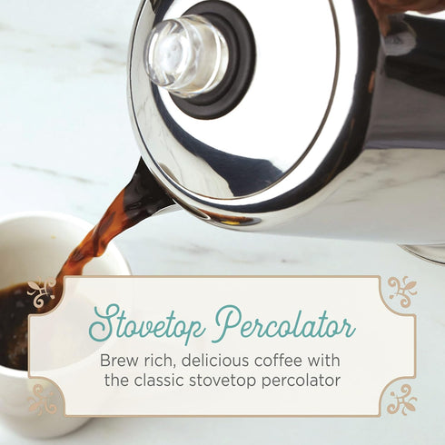 Farberware Classic Yosemite Stainless Steel Coffee Percolator - 8 Cup, Silver...