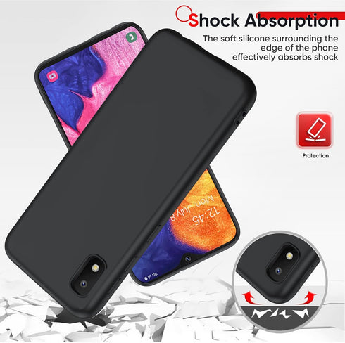 LeYi for Samsung Galaxy-A10e-Phone Case: Samsung A10e Phone Case with 2 Pack Tempered Glass Screen Protector, Liquid Silicone Slim Gel Rubber Prot...