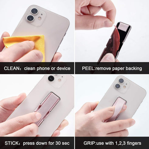 6 Pieces Finger Strap Phone Holders Phone Handle Grip Cell Phone Stand with Kickstand Elastic Phone Finger Holder for Cell Phone Case Small Tablet...