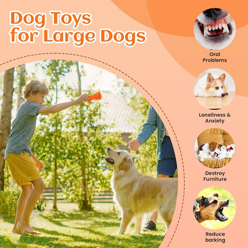 Dog Toys for Aggressive Chewers Indestructible Dog Toys, Tough Dog Chew Toys, Interactive Dog Toys Dog Puzzle Toys for Large Dogs Rubber Dog Enric...