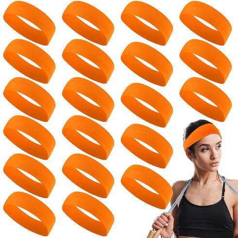 Hotop 20 Pcs Sport Headbands for Girls Women Yoga Headbands Bulk Elastic Headband Non Slip Stretchy Soft Fabric Hair Bands for DIY Team Running Ba...