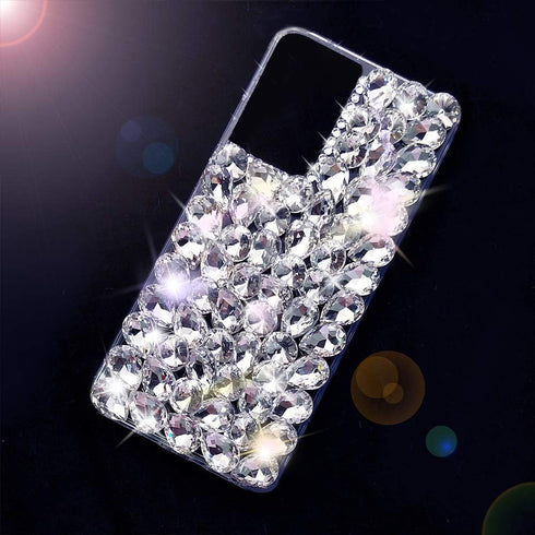 Bonitec Compatible with Galaxy S21 Ultra Case 3D Glitter Sparkle Bling Case Luxury Shiny Crystal Rhinestone Diamond Bumper Clear Gems Cute Protect...